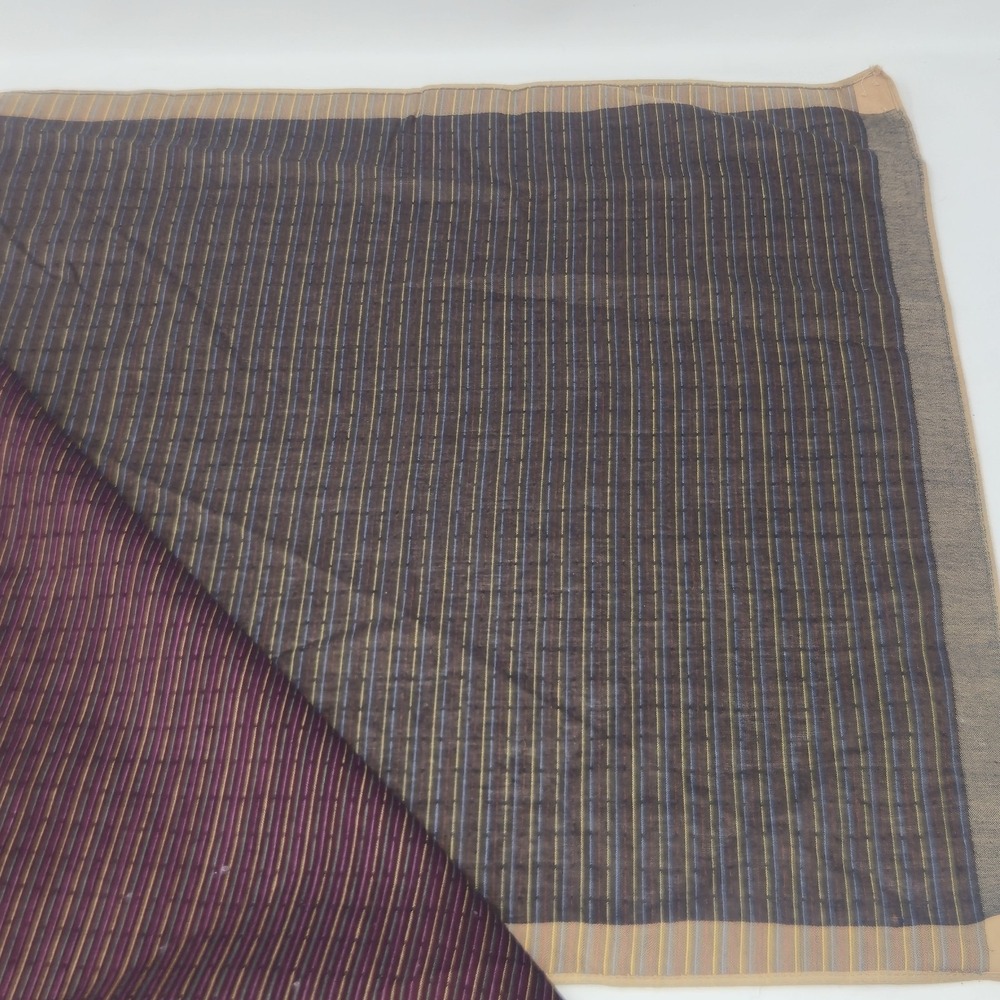 Vintage Woven Striped Pocket Squares Lot of 2 Plum Pink Brown Mens Handkerchiefs - Picture 4 of 7